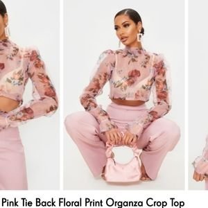 Pink floral Crop Top